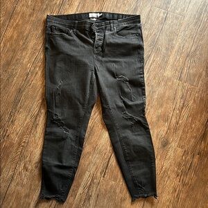 Distressed Black Denim Jeans